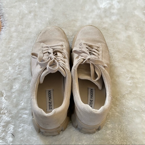 Steve Madden Michigan Chunky Platform Suede Leather Sneakers Sz 10 - Picture 7 of 11